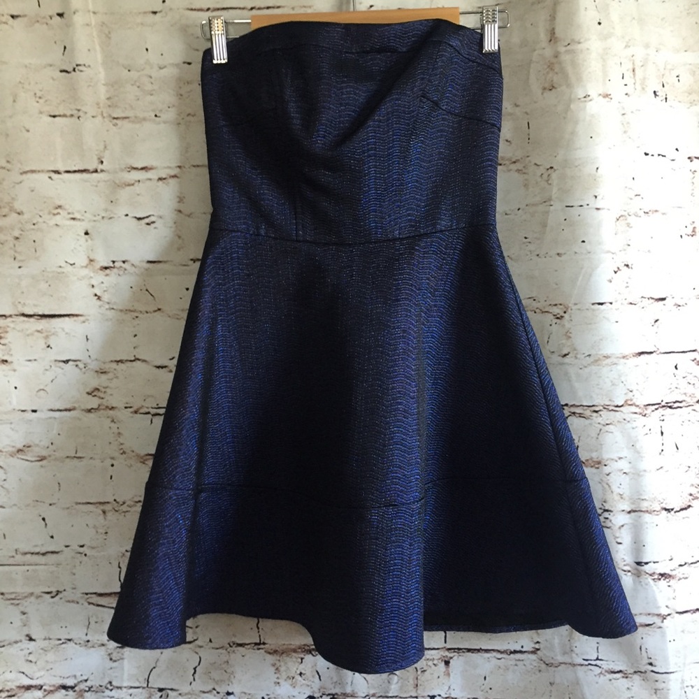 EXPRESS sparkly purple strapless party dress